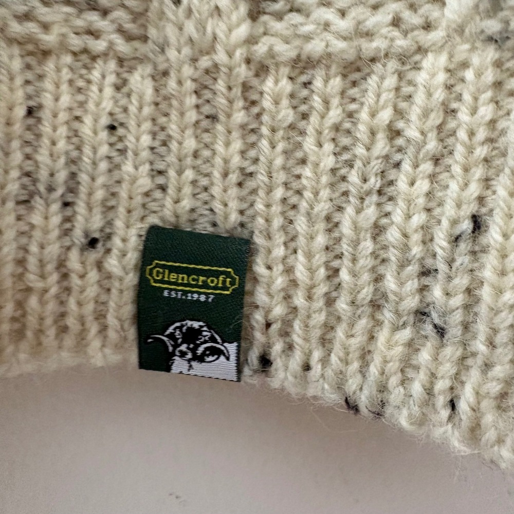 Glencroft Womens Large Pure Wool Sheep Landscape Cable Knit Sweater Made in UK - Picture 4 of 7